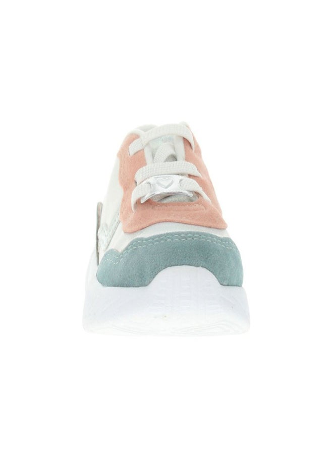 Chelsea Lace-Up High Top Sneakers White/Pistachio/Pink/Silver