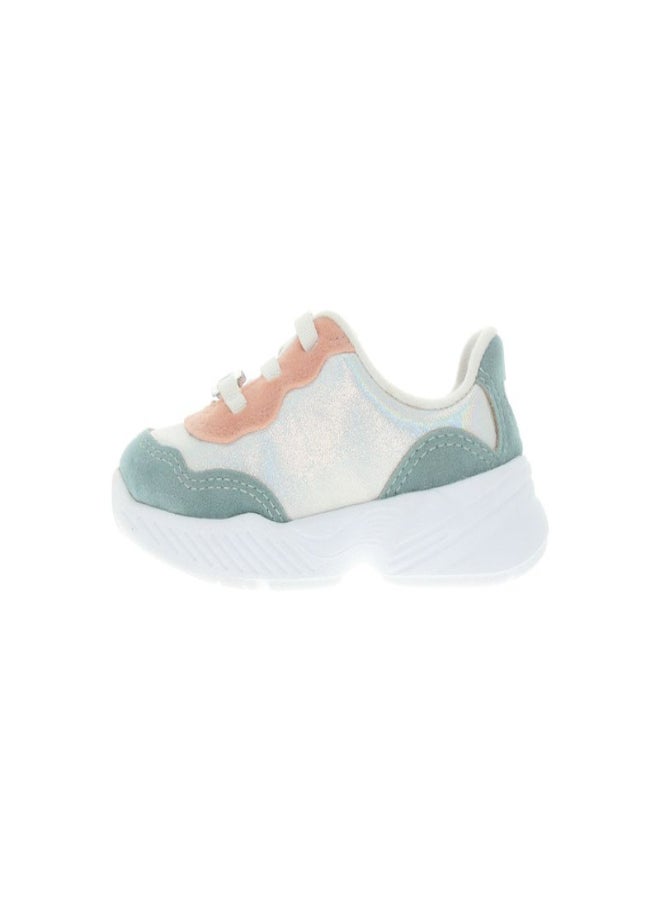 Chelsea Lace-Up High Top Sneakers White/Pistachio/Pink/Silver