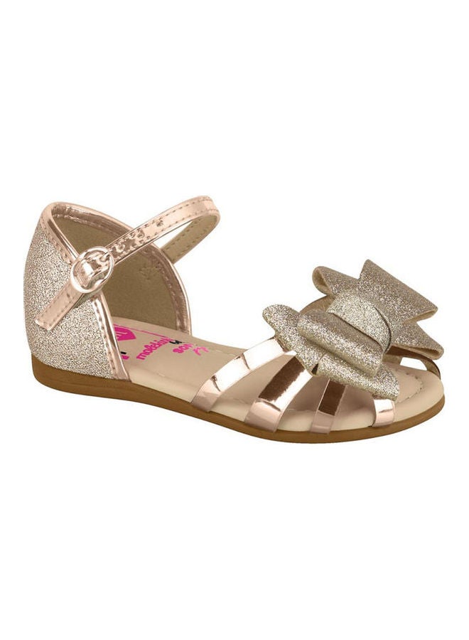 Victoria Buckle Flexible Flat Sandals Gold