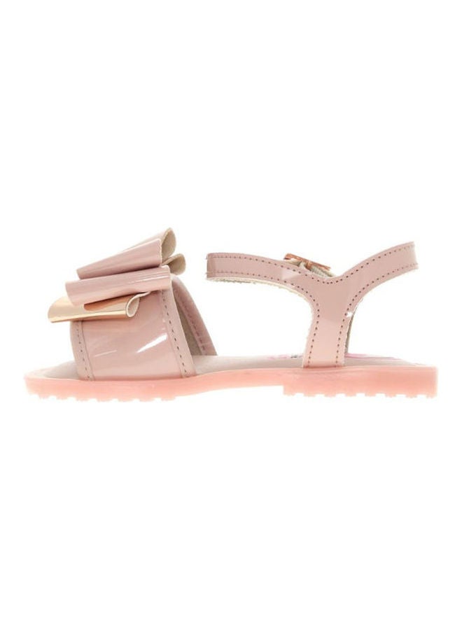 Antonella Buckle Dress Sandals with Bow Details Pink/Golden