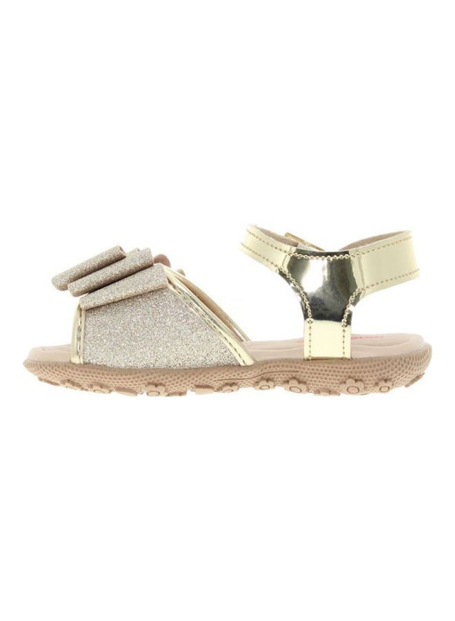 Stevie Buckle Casual Glitter Sandals Gold/Pink