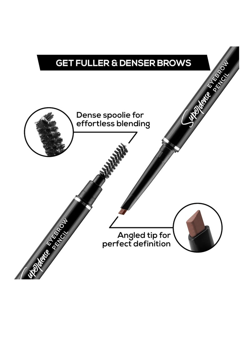 RENEE Superdense Eyebrow Pencil with Spoolie  Brown  Smudge Proof Waterproof  Highly Pigmented for Fill in Brow Gaps  Smooth One Swipe Precision Application  Enriched with Vitamin C and Jojoba Oil