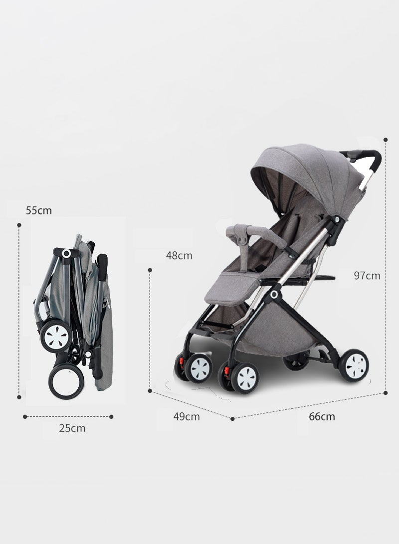 Large Space Comfortable Sitting And Lying Dual Use Folding Baby Stroller