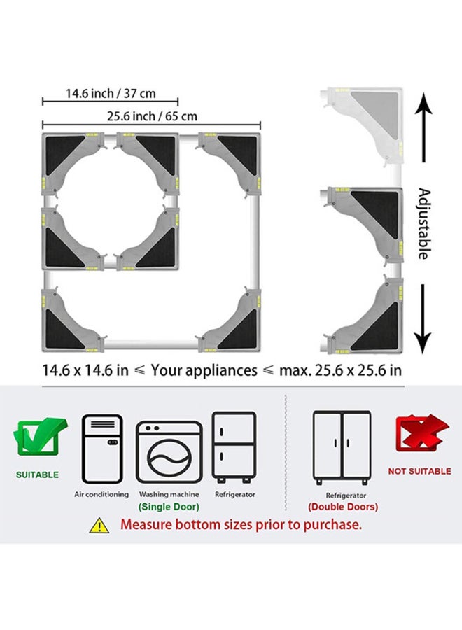 Washing Machine Wheel Base Holder Grey/Black