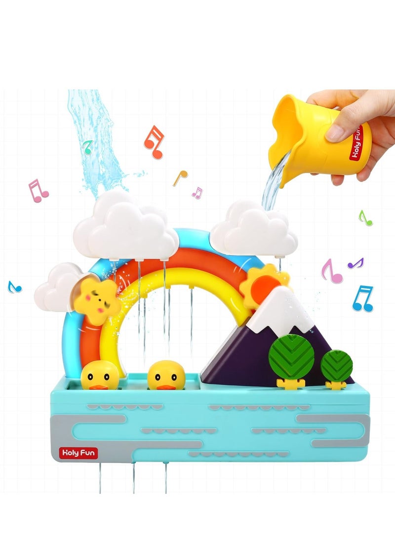 Bath Toys for Toddlers Wall Bathtub Toy Slide for Kids 3 4 5 6 Years, Bath Toys for Kids Ages 4-8, DIY Slide Bath Toys with Wind-Up Duck, Shower Water Track Toys Gifts for Boys Girls