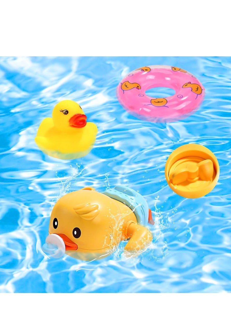 Bath Toys for Toddlers Wall Bathtub Toy Slide for Kids 3 4 5 6 Years, Bath Toys for Kids Ages 4-8, DIY Slide Bath Toys with Wind-Up Duck, Shower Water Track Toys Gifts for Boys Girls