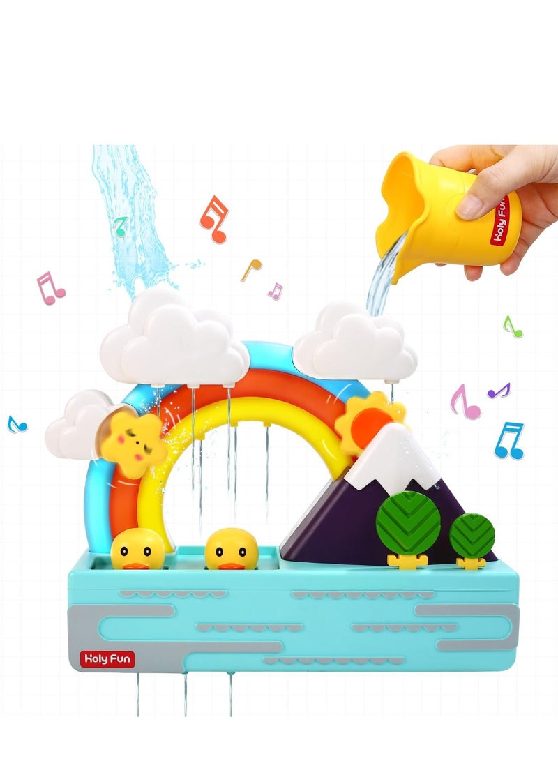 Bath Toys for Toddlers Wall Bathtub Toy Slide for Kids 3 4 5 6 Years, Bath Toys for Kids Ages 4-8, DIY Slide Bath Toys with Wind-Up Duck, Shower Water Track Toys Gifts for Boys Girls