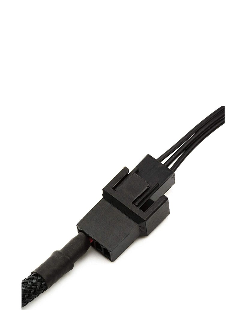 DKURVE® 15-Pin Male SATA to 4 Fan 12V Sleeved Power Adapter Cable