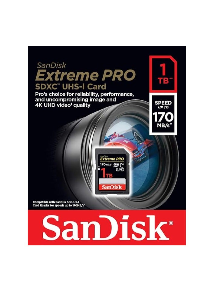 Extreme Pro Sdxc Uhs-I Card - C10, U3, V30, 4K Uhd, Sd Card - Sdsdxxy-1T00-Gn4In 1 TB