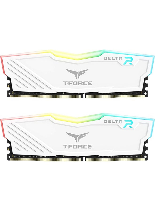 Team Group 32GB (2x16GB) DDR4 RGB RAM for Gaming PC, up to 3600MHz, Dual Channel Desktop Module | WHITE