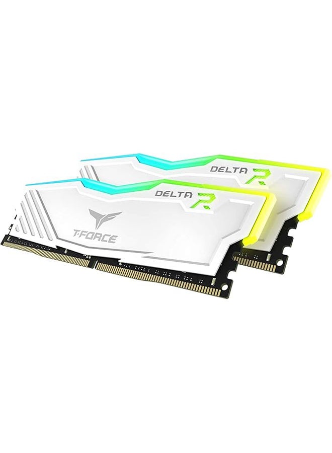 Team Group 32GB (2x16GB) DDR4 RGB RAM for Gaming PC, up to 3600MHz, Dual Channel Desktop Module | WHITE