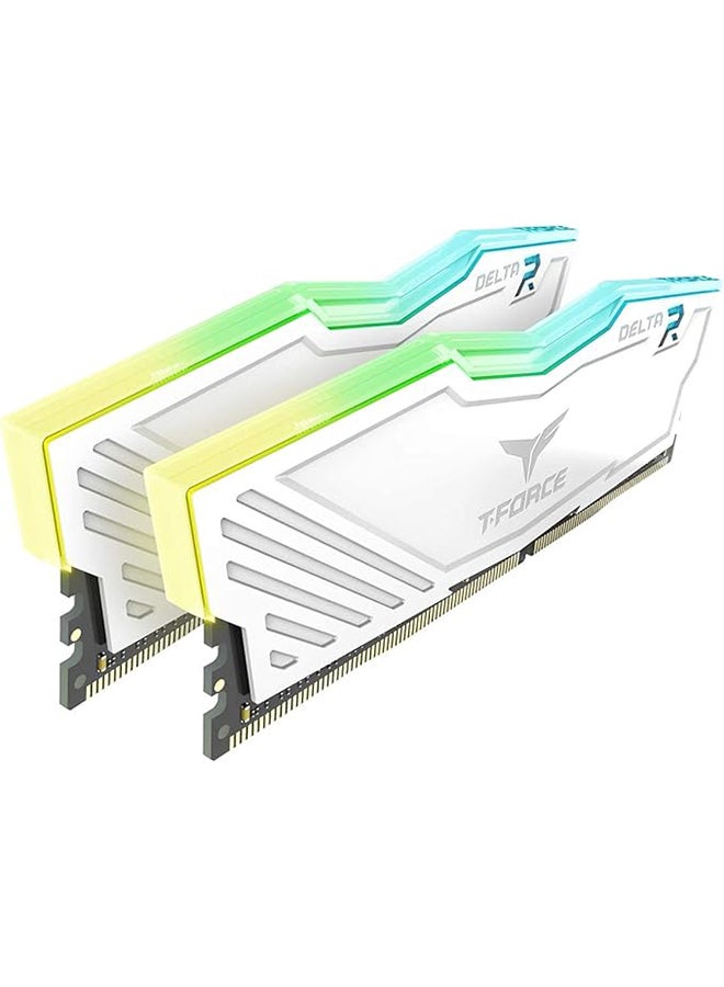 Team Group 32GB (2x16GB) DDR4 RGB RAM for Gaming PC, up to 3600MHz, Dual Channel Desktop Module | WHITE