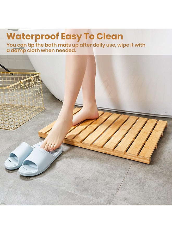 Home Pro Bamboo Bath Mat Luxurious Stylish Floor Mat for Your Bath Space Stylish Durable Anti-Slip Bamboo Bathmat Cozy & Elegant