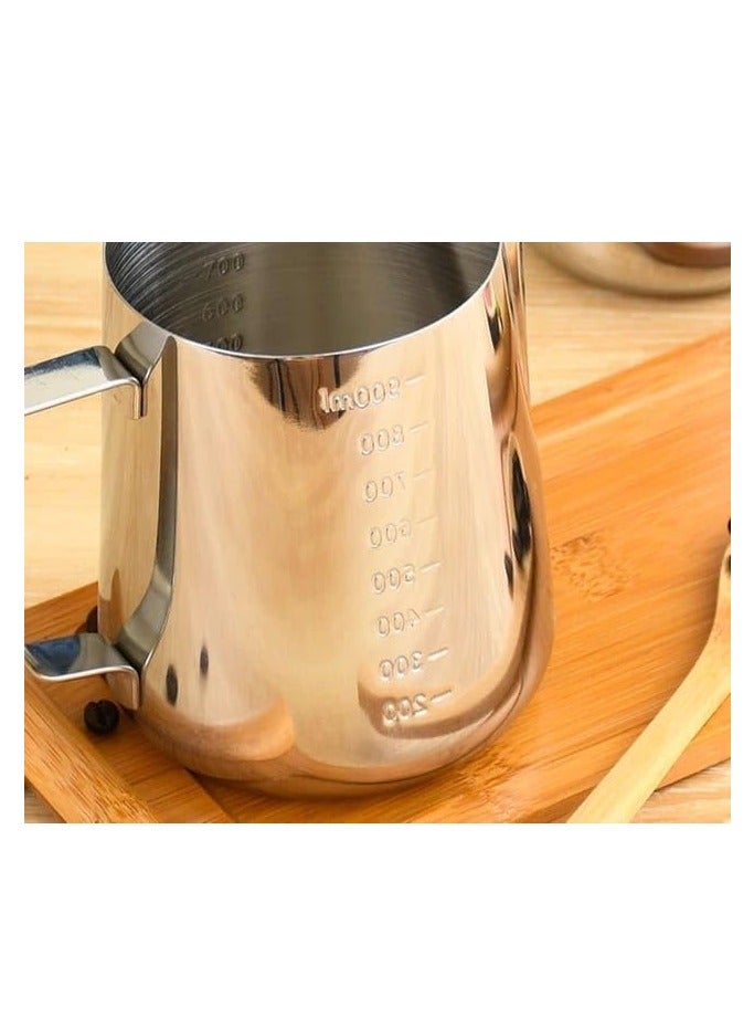 Liying 900ml Milk Frother Cup Stainless Steel Jug Steaming Pitcher for Milk, Coffee, Cappuccino, Latte