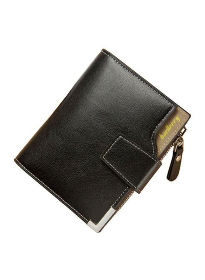 Buckle Zipper Leather Cash Card Holder Wallet for Men