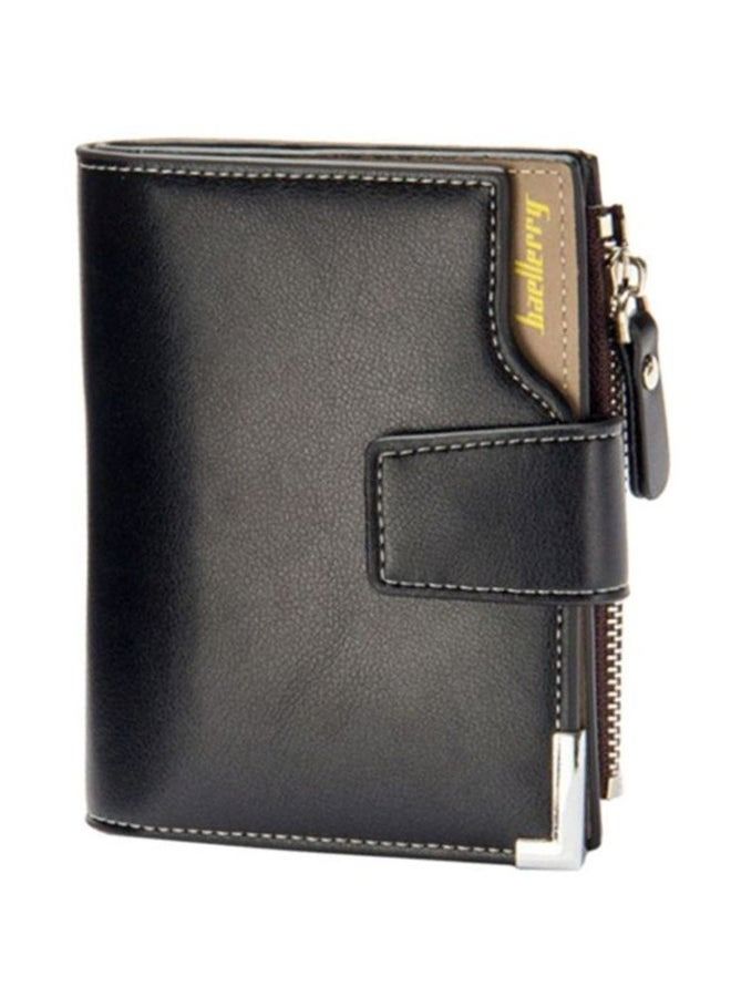 Buckle Zipper Leather Cash Card Holder Wallet for Men