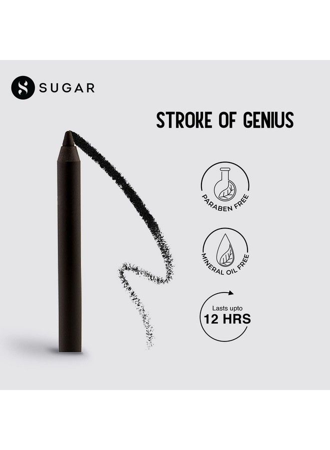 Stroke Of Genius Heavyduty Kohl 01 Back To Black (Black) Waterproof Kohl Pencil Lasts Up To 8 Hours