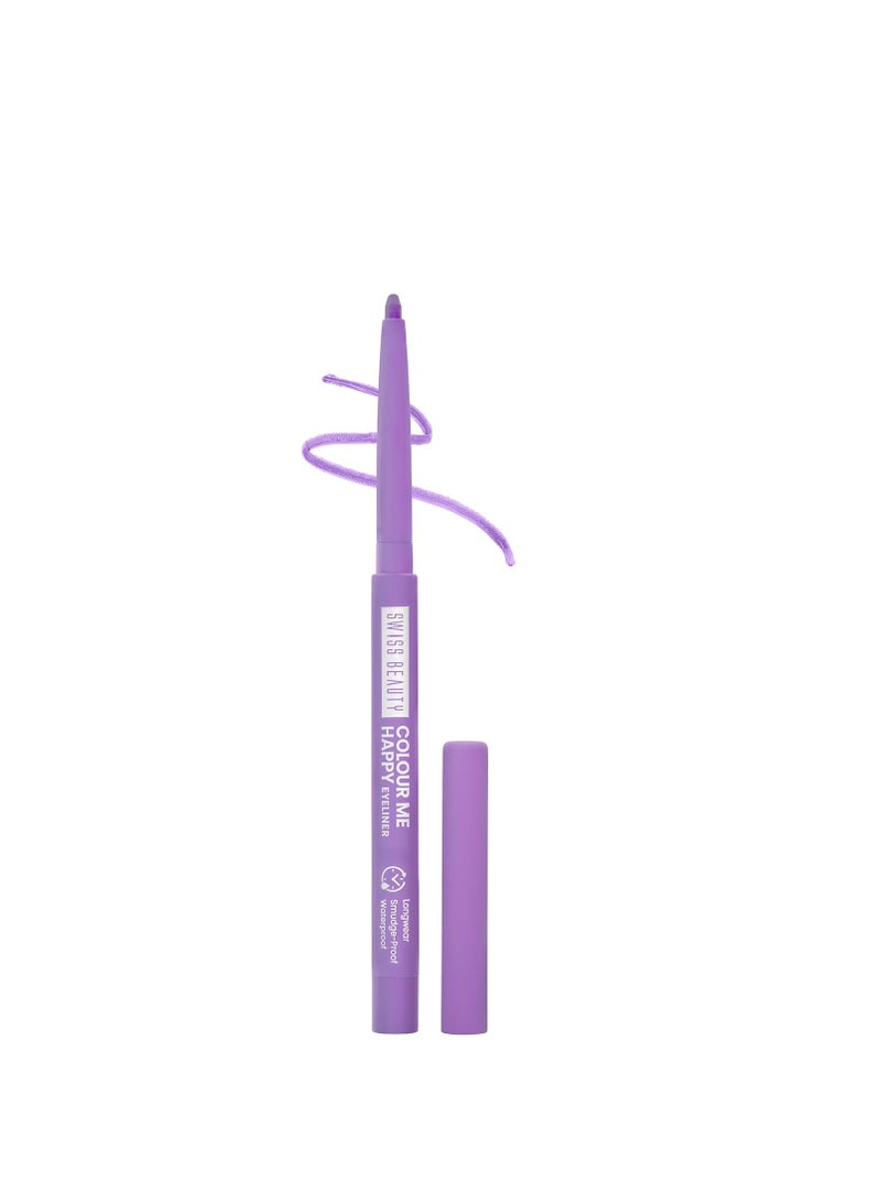 Swiss Beauty Colour Me Happy Eyeliner Waterproof and Smudge Proof  Long Lasting  12 shades Shade Purple Aster 0.4g