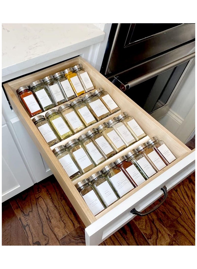 4 PCS Clear Acrylic In Drawer Seasoning Jars Rack,Kitchen Spice Rack Tray for Drawer/Countertop (Jars not included)