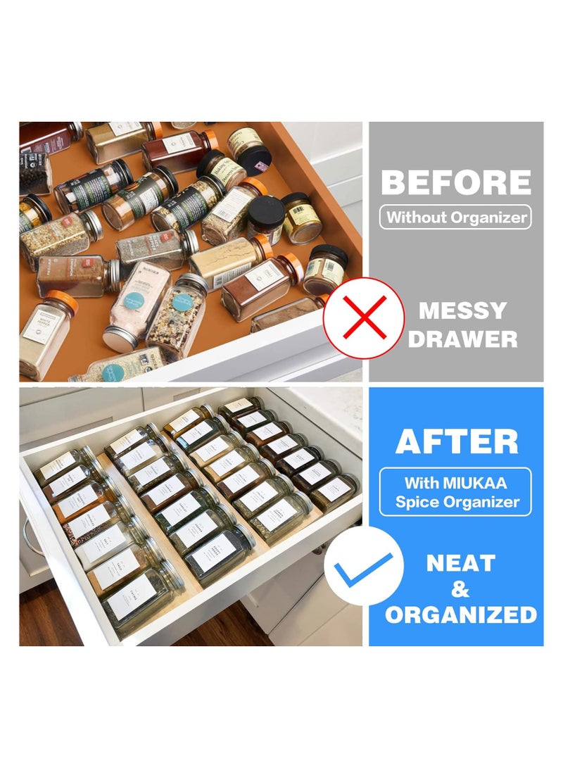 4 PCS Clear Acrylic In Drawer Seasoning Jars Rack,Kitchen Spice Rack Tray for Drawer/Countertop (Jars not included)