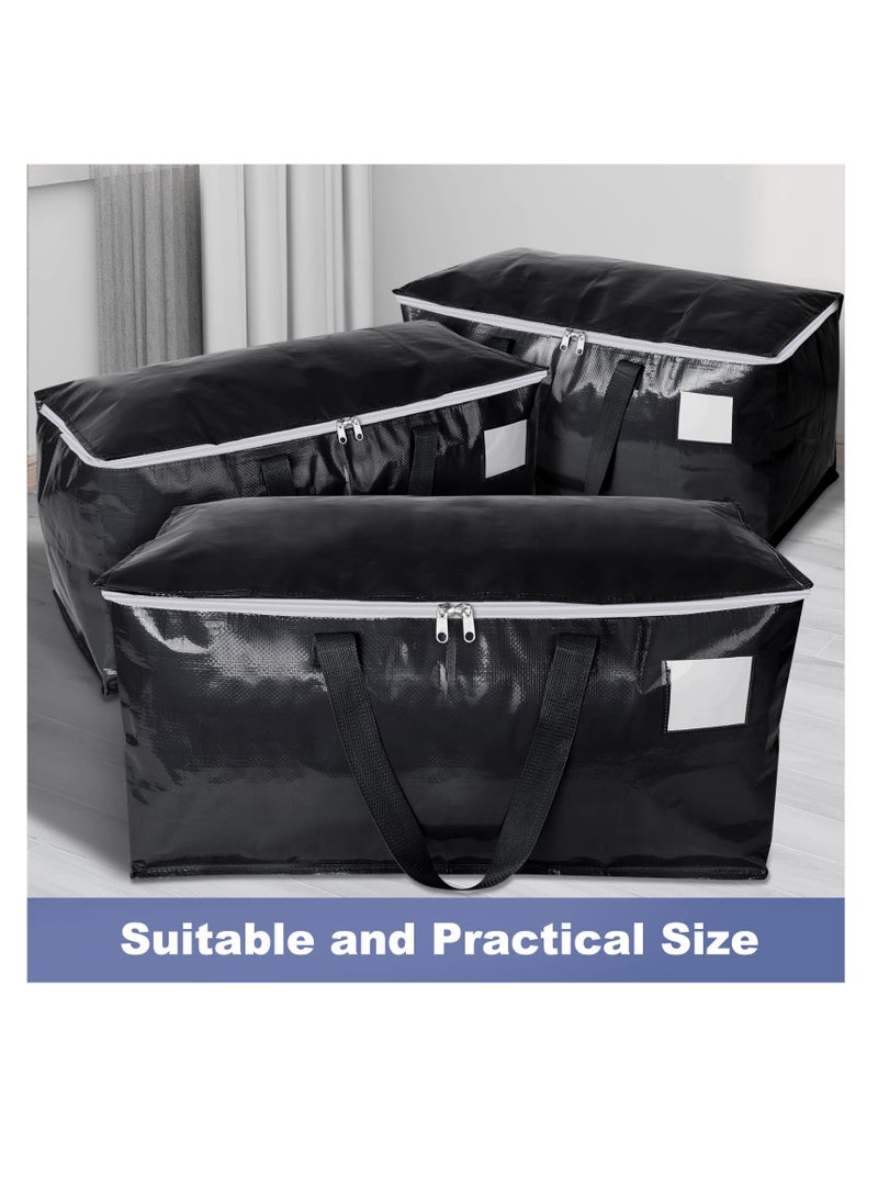 8 Pack Space Saver Bags with Zipper for Clothing Storage, Moving Bags for Moving, Storage and Travel (93L Black)