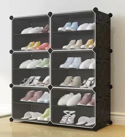 Simple Shoe Cabinet Shoe Organizer Large Storage Shoe Cabinet Plastic Household Shoe Storage Cabinet Three columns and eight squares Three columns and eight squares