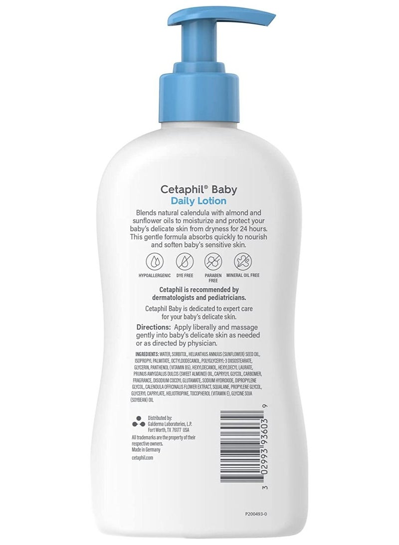 Cetaphil Baby Daily Lotion with Organic Calendula Vitamin E Paraben Free 399ml