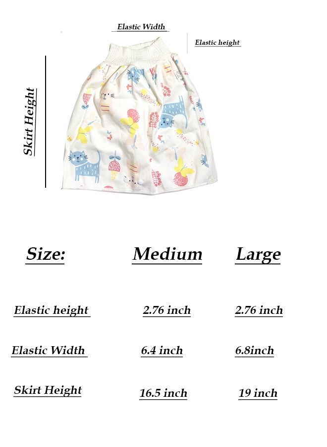 2 Pcs Toddler Training Waterproof Diaper Skirt For Baby Multicolour