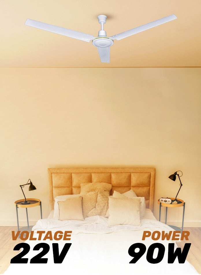 MODI 56 Inch 3-Blade Indoor Ceiling Fan White And 5 Speed Control