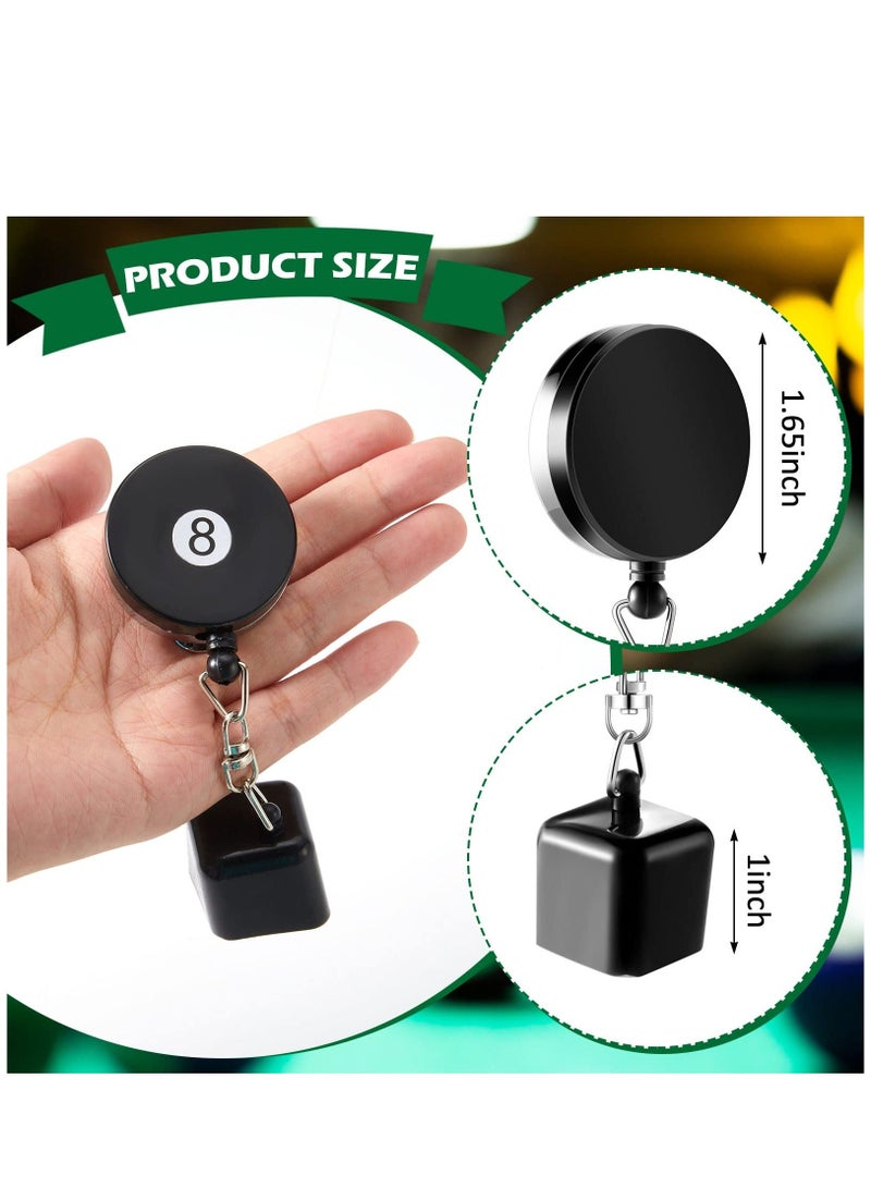 Billiards Snooker Pool Cue Chalk Holder 2 Pieces Retractable Snooker Practical Tool with Belt Clip for Billiards Chalk Tip Holder