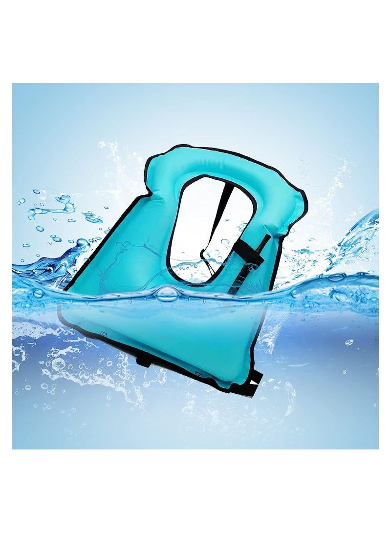 Inflatable Snorkel Vest, Adults Adjustable Light Snorkeling Jackets, Portable Swim Vest for Snorkeling Swimming Diving Surfing, 2Pcs