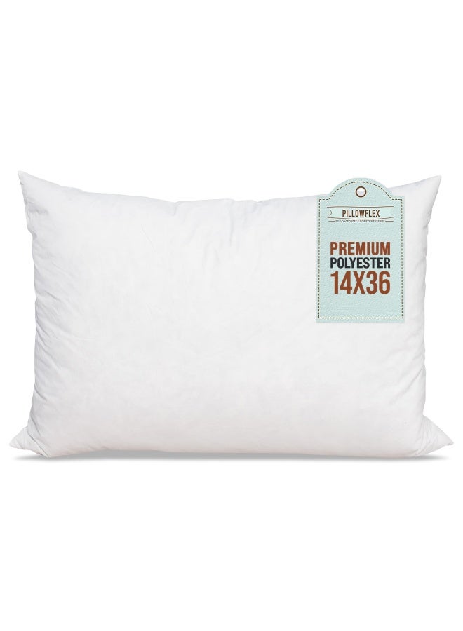 Polyester Filled Machine Washable 35cm x 90cm 14 X 36 - Inch Pillow Form Insert