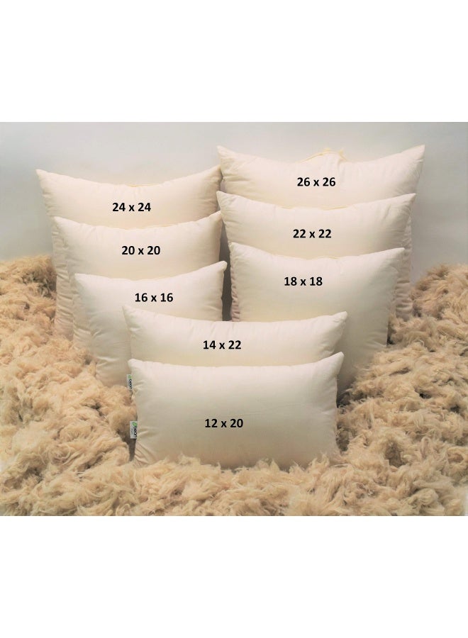 12  X 20  Euro Pillow Organic Cotton Kapok Fill 12  By 20  Euro Natural