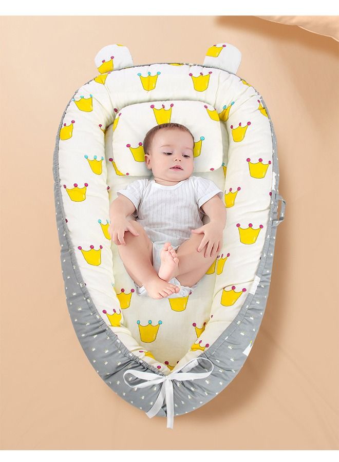 Breathable Cotton Portable Hypoallergenic Baby Nest Lounger For Bedroom Travel Camping