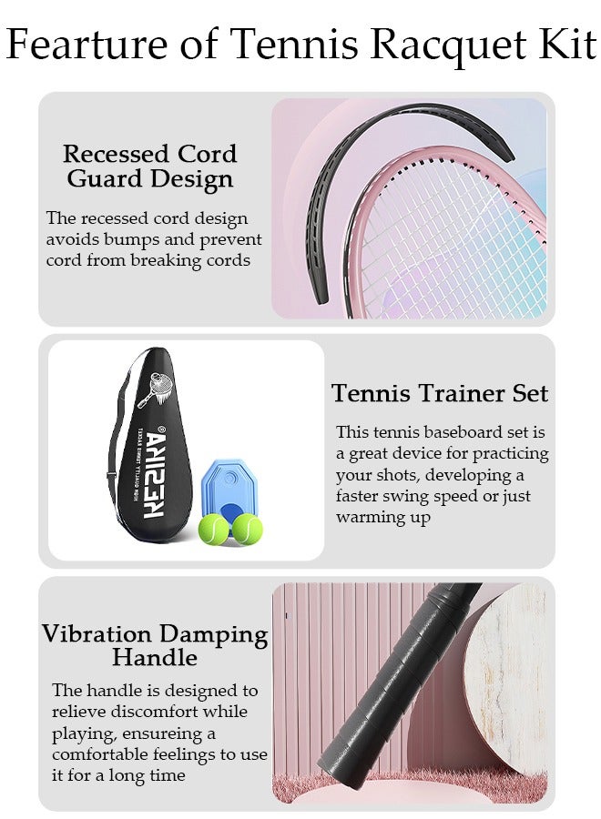 Tennis Rackets for Adults,27 Inch Super Lightweight Tennis Racquets for Student Training Tennis and Beginners,1 Player Tennis Racket with 1 balls,1 Water Injection Base