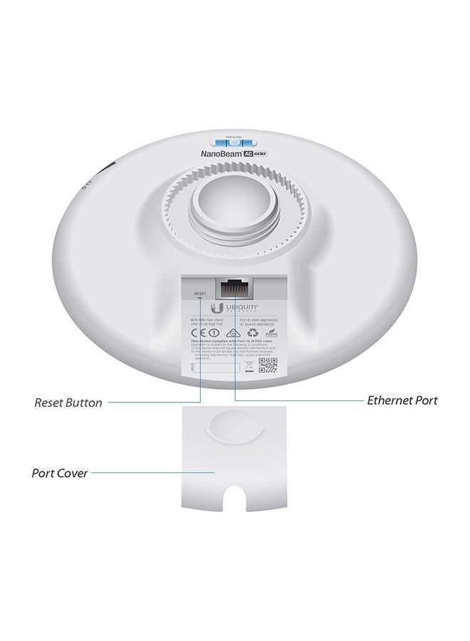 Networks NBE-5AC-Gen2-US 5GHz Nano-Beam airMax AC CPE Dedicated Management Radio White