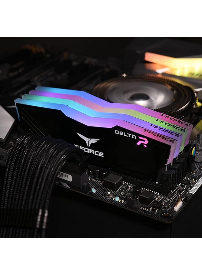 Team Group 32GB (2x16GB) DDR4 RGB RAM for Gaming PC, up to 3600MHz, Dual Channel Desktop Module | BLACK