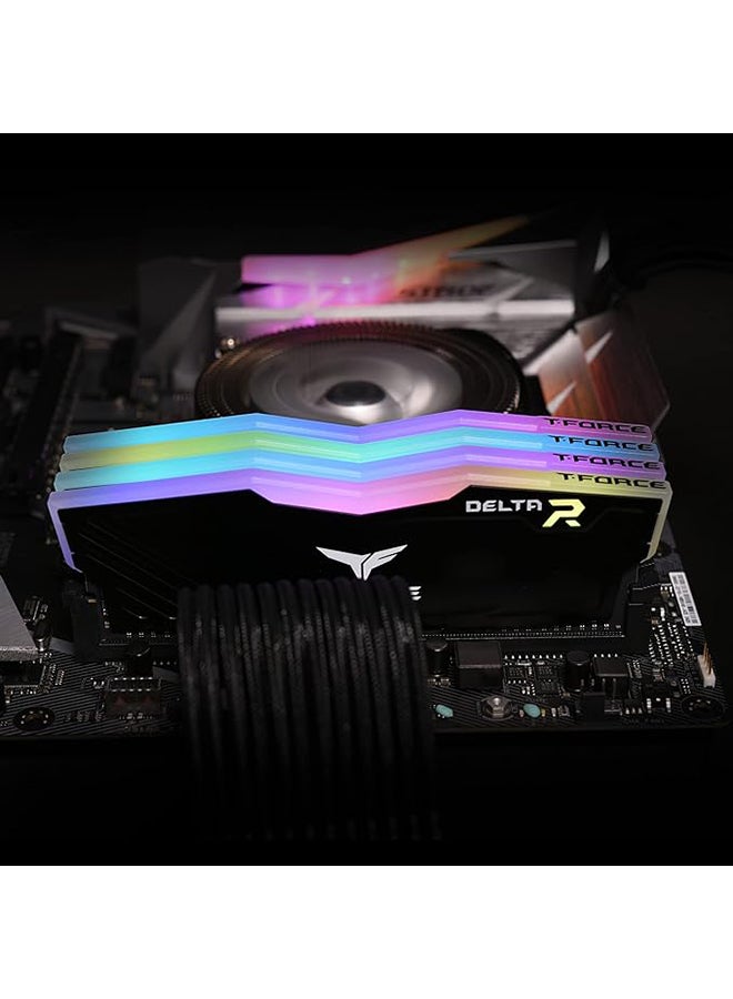 Team Group 32GB (2x16GB) DDR4 RGB RAM for Gaming PC, up to 3600MHz, Dual Channel Desktop Module | BLACK