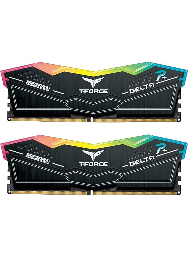 Team Group 32GB(2x16GB) DDR5 RGB Gaming RAM, up to 6000MHz CL38 Intel XMP 3.0 & AMD Expo Compatible Desktop Memory Module | BLACK