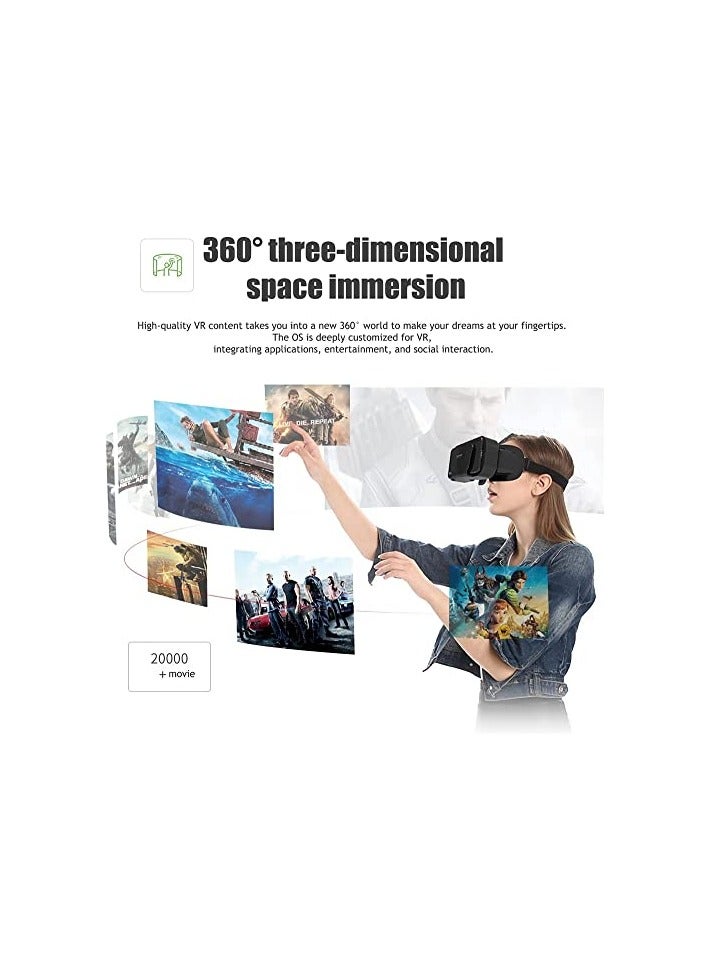 VR Virtual Reality VR Headset 3D Glasses Headset Helmets VR Goggles, Adjustable Soft and Comfortable VR Glasses for TV