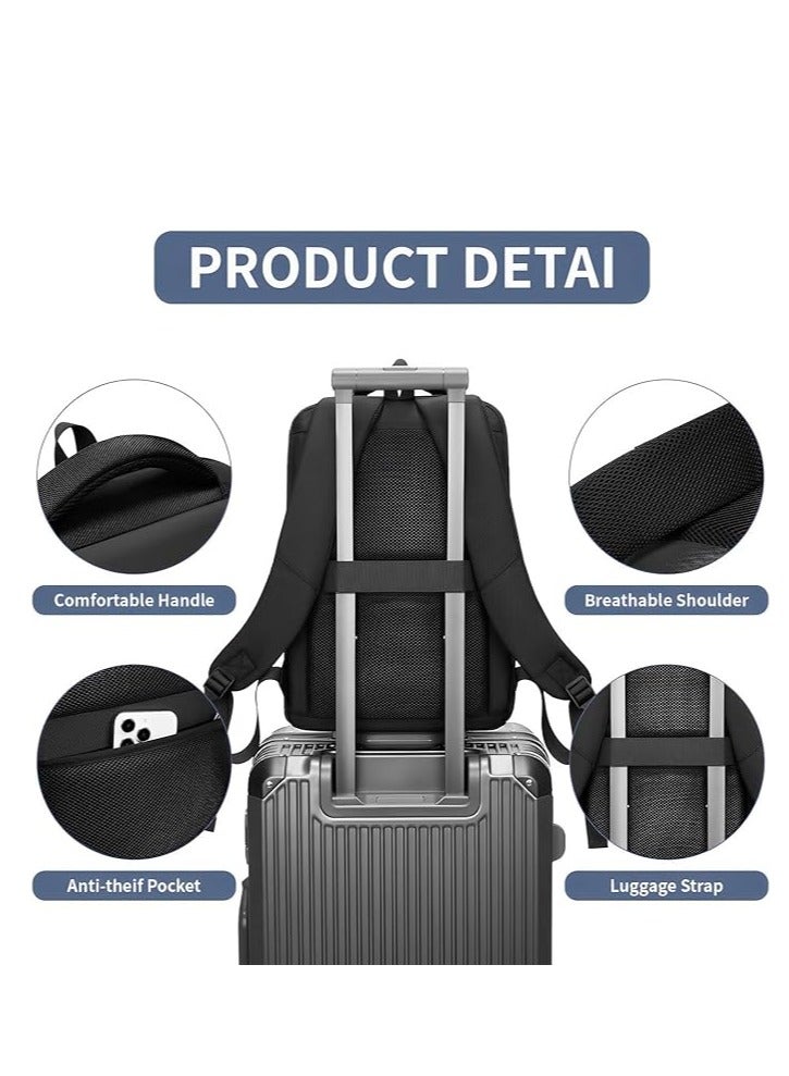 Skycare Business Travel Waterproof Backpack, Multi-functional Large Capacity Expandable Computer Bag for Handheld or Shoulder Carry