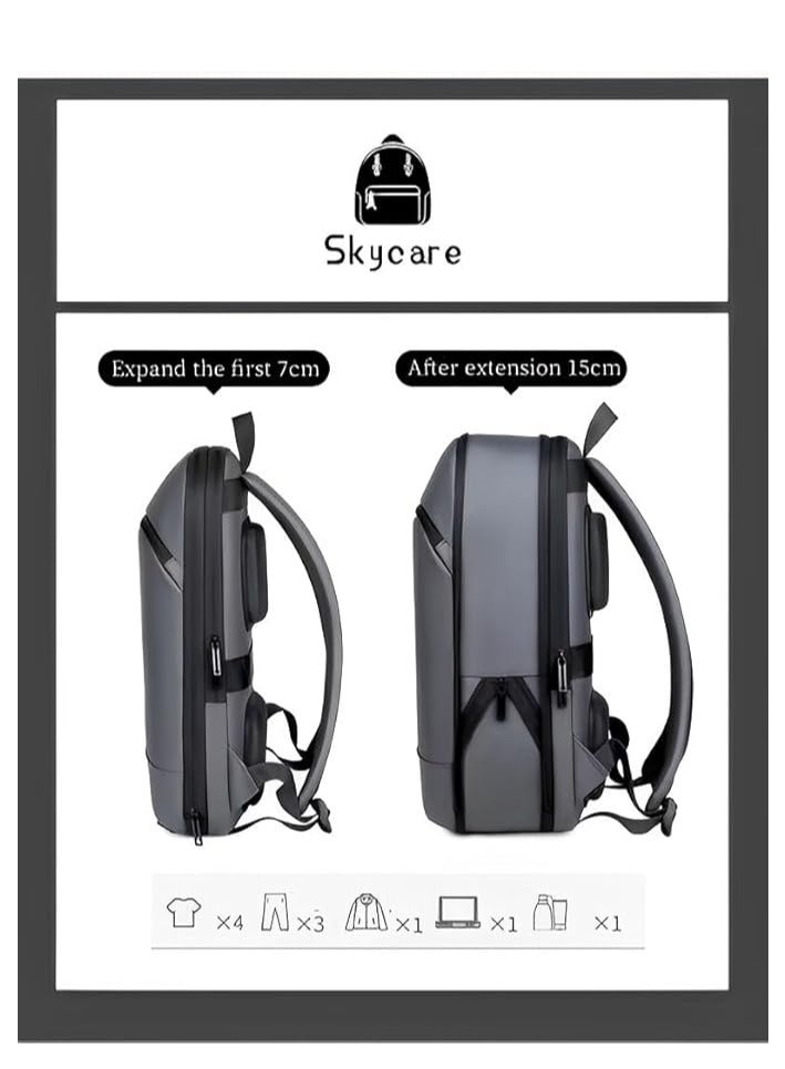 Skycare Business Travel Waterproof Backpack, Multi-functional Large Capacity Expandable Computer Bag for Handheld or Shoulder Carry