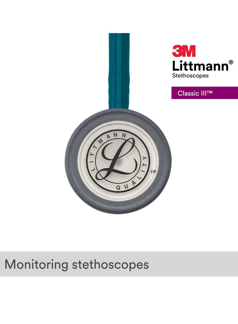 3M Littmann Classic III Monitoring Stethoscope 27 inch Caribbean Blue  Tube 5623