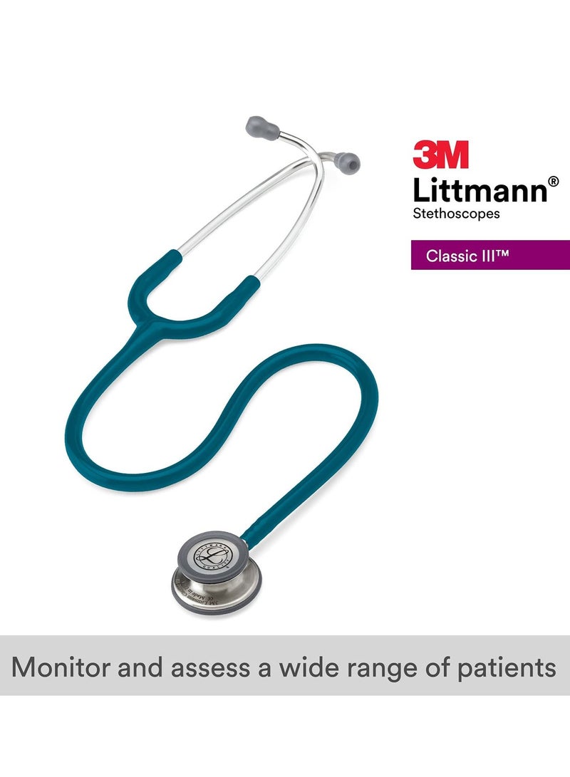 3M Littmann Classic III Monitoring Stethoscope 27 inch Caribbean Blue  Tube 5623