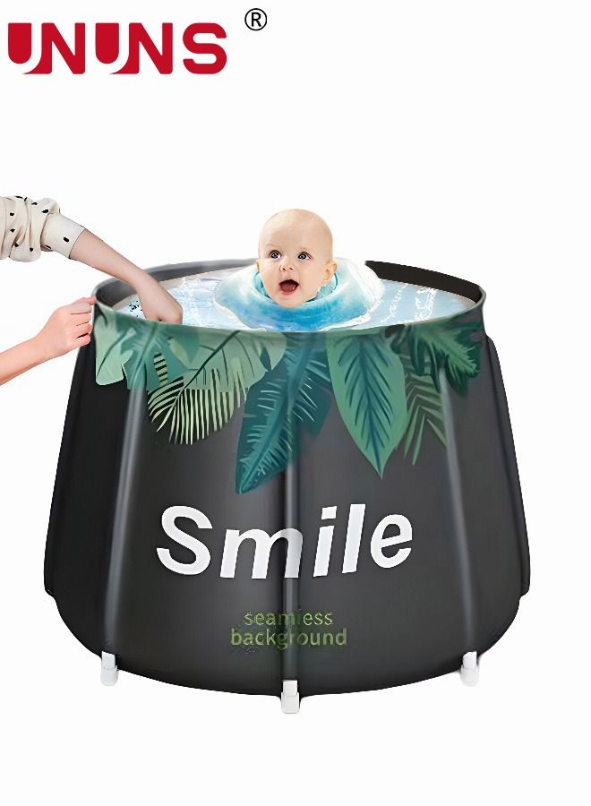 Portable Foldable Bathtub,Soaking Tub For Shower Stall For Adult Kids With Cushion And Cover,Separate Family Bathroom SPA Hot Bath Tub,Efficient Maintenance Of Temperature,65x70cm