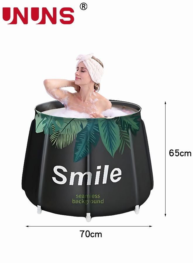 Portable Foldable Bathtub,Soaking Tub For Shower Stall For Adult Kids With Cushion And Cover,Separate Family Bathroom SPA Hot Bath Tub,Efficient Maintenance Of Temperature,65x70cm