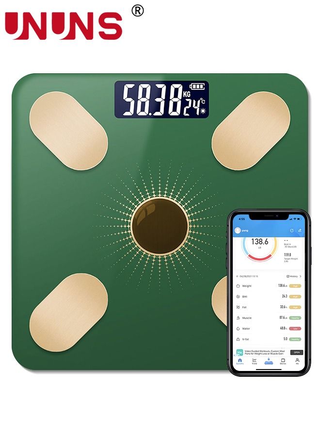 Electronic Weight Scale,Bluetooth Smart Body Fat Body Composition Scales,Solar power supply And Usb Charging,Body Composition Monitors With Smartphone App For Family