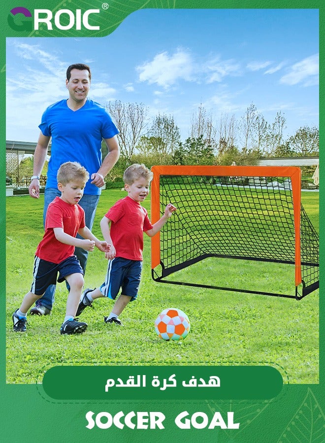 Kids Soccer Goals for Backyard Set,Pop Up Toddler Soccer Nets, Soccer Training Equipment with 10 Soccer Cones, Agility Ladder, Portable Soccer Sets,Kids Outdoor Game Toys