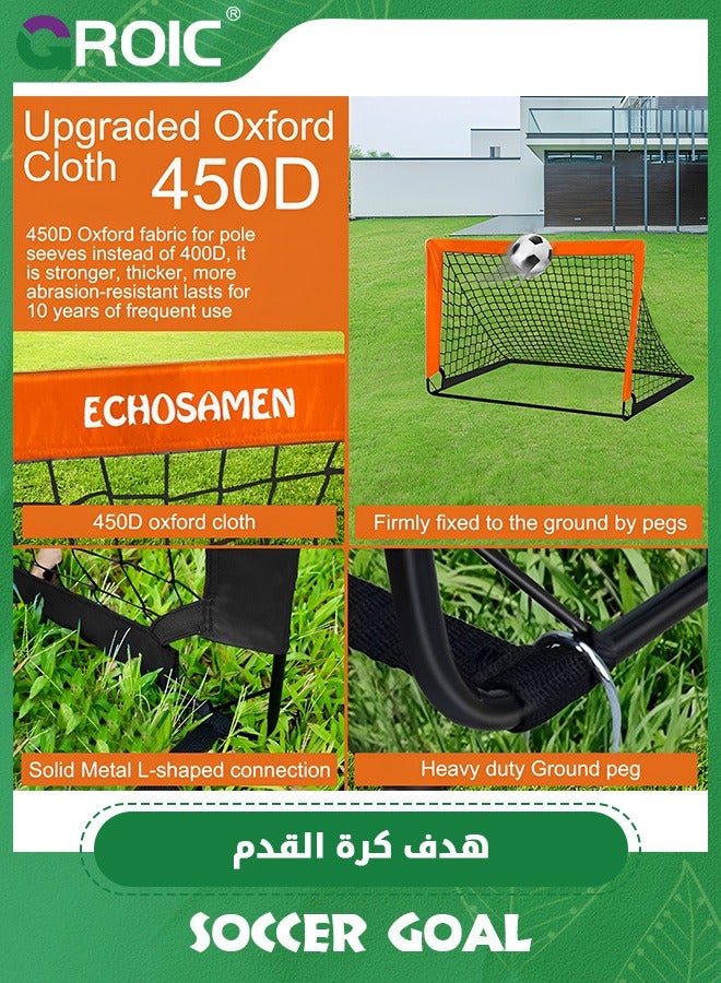 Kids Soccer Goals for Backyard Set,Pop Up Toddler Soccer Nets, Soccer Training Equipment with 10 Soccer Cones, Agility Ladder, Portable Soccer Sets,Kids Outdoor Game Toys