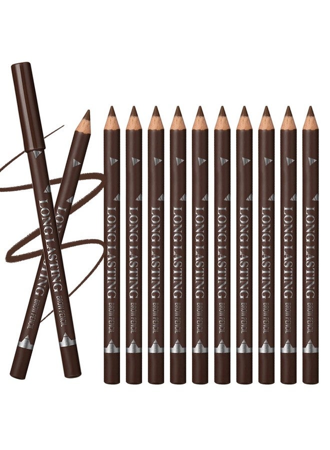 Brown Eyebrow Pencils Set 12Pcs Waterproof Eye Liner Pencils，Long Lasting Brown Eyeliner Pencils Set Easy To Color Eye Brow Pencils For Women Eye Makeup Pencil